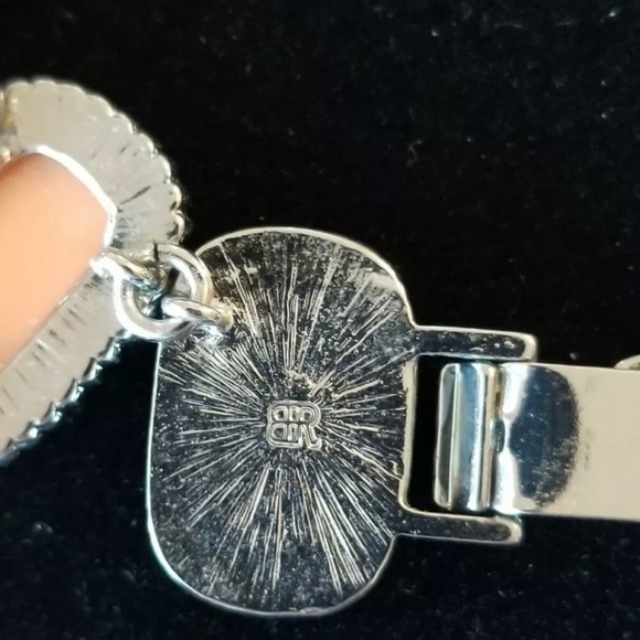 Banana Republic Signed Black Orange Rhinestone Statement Bib Necklace - Picture 4 of 4